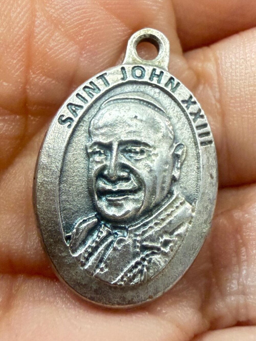 Saint John XXIII Pendant Vintage Catholic Religious Medal Charm 1 inch